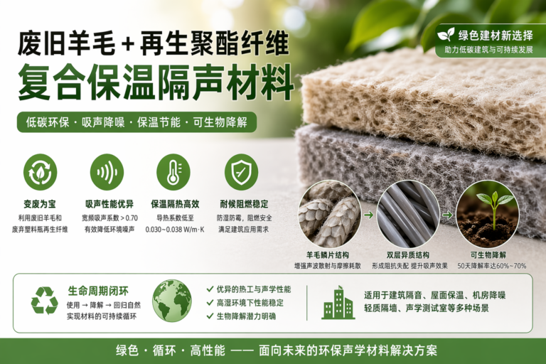 废旧羊毛与再生聚酯纤维复合保温隔声材料及其生物降解性能研究