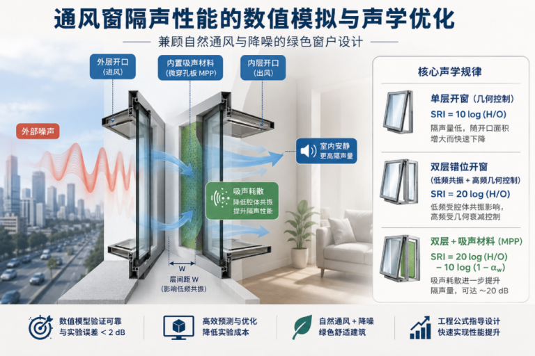 通风窗隔声性能优化研究:双层通风窗与微穿孔板(MPP)降噪设计|声学仿真与隔声测试分析